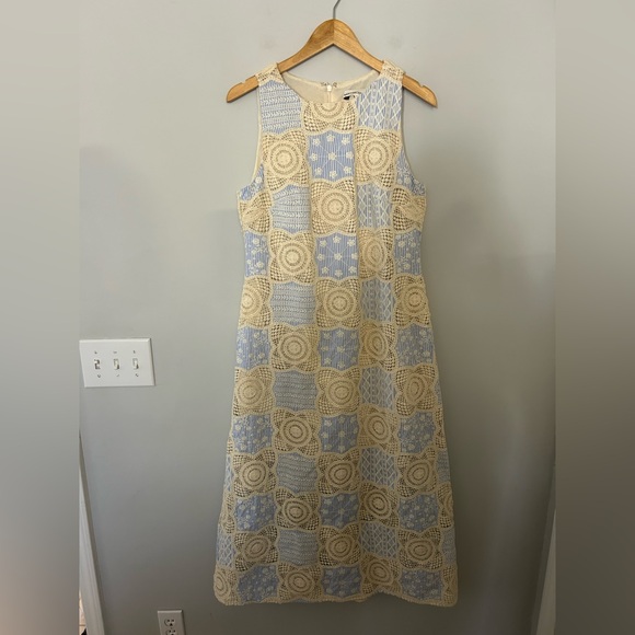 English Factory Crochet Patchwork Sleeveless Midi Dress - Picture 2 of 6